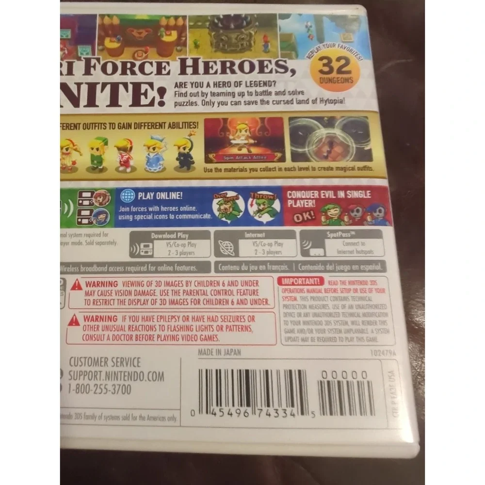 The Legend Of Zelda: TriForce Heroes Nintendo 3DS 2015 with Case